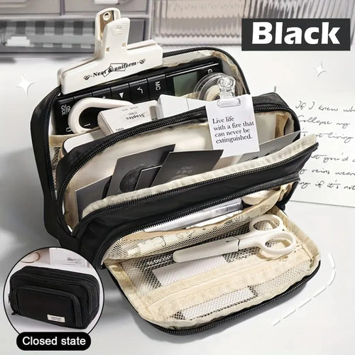 Kawaii Pencil Case 3 Layers Cute Pen Bag Large Capacity Korean