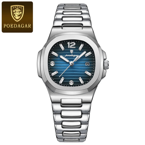 POEDAGAR Square Fashion Woman Wristwatch Luminous Waterproof Date