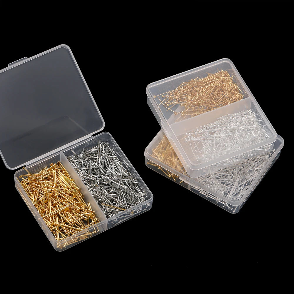 400pcs/Box 20mm Flat/Eyes/Ball Head Pins Needles Headpins Connector