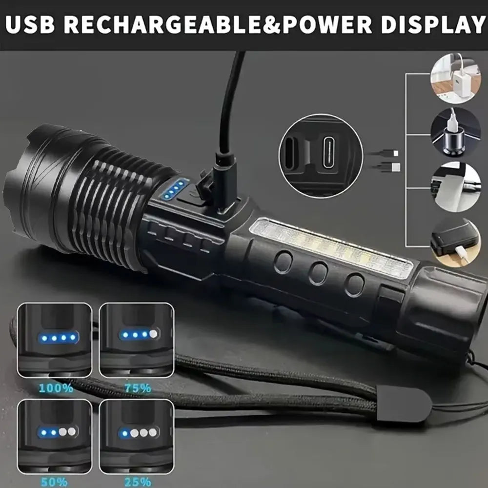High Powerful LED Flashlights Long Range 150M Super Bright Torch Light