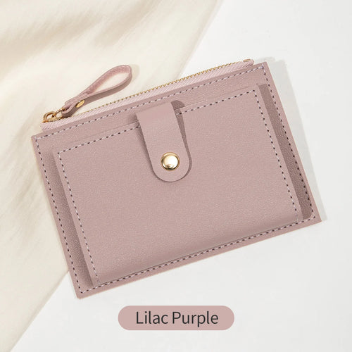 Minimalist and Fashionable Women's Short Card Bag Ultra-Thin Mini PU