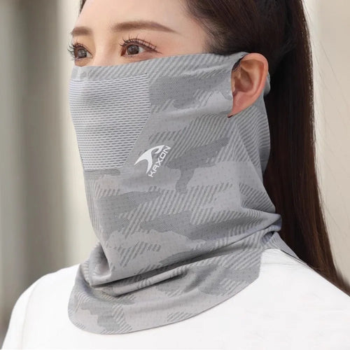 Sunscreen Face Mask Breathable Mesh Neck Gaiter Mask Scarf Ice Silk