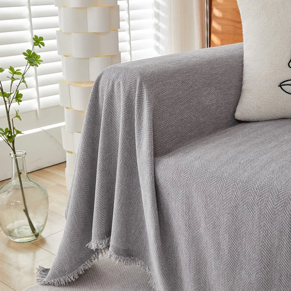 Couch Cover Luxurious Chenille Sofa Covers with Elegant Fringe
