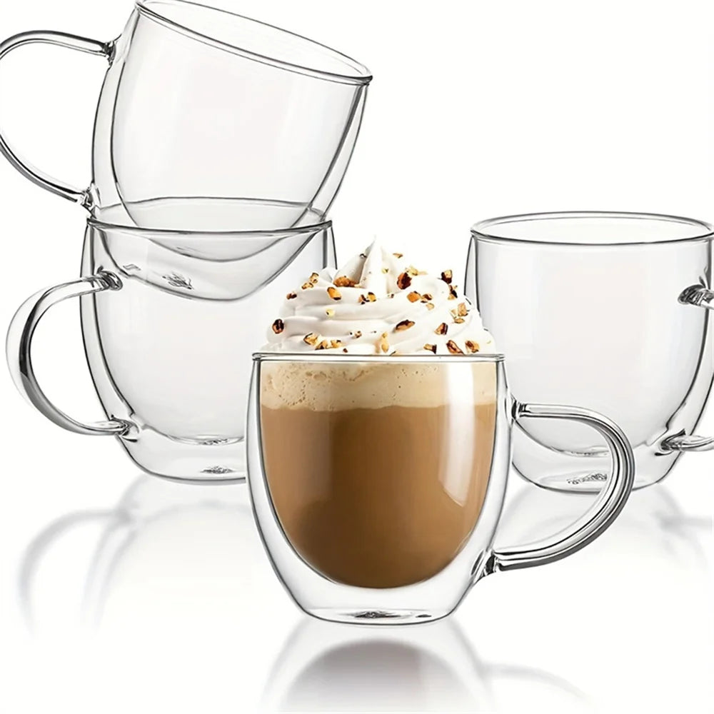 250ml Premium Double-Walled Borosilicate Glass Coffee Mug