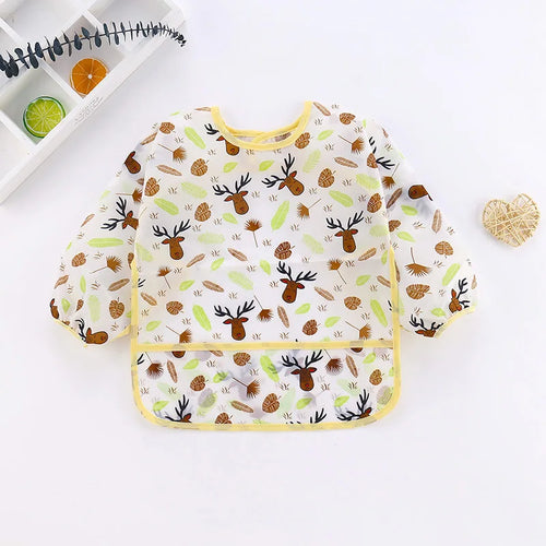 Waterproof Full Sleeve Baby Bibs Children Apron Long Sleeve Feeding