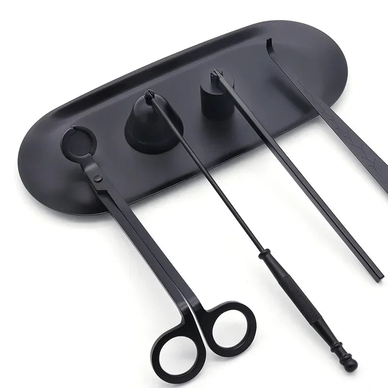 5 Styles Black Candle Extinguishers Scented Candle Trays, Scissors