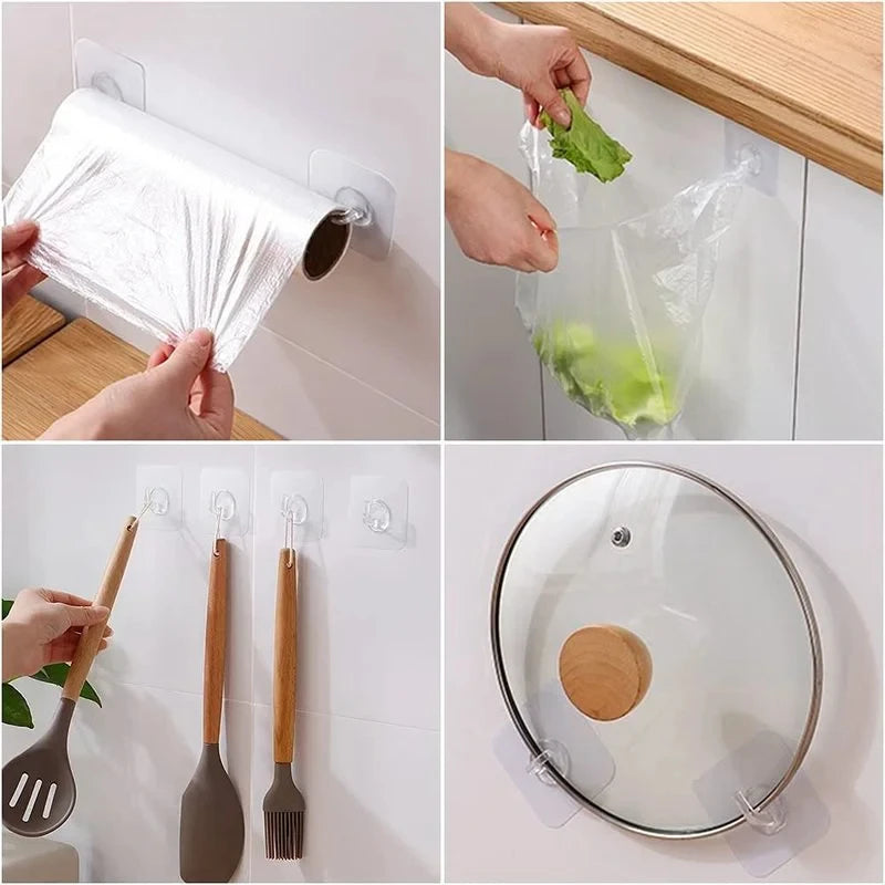 Self-Adhesive Hook Transparent Door Wall Hook Child Heavy