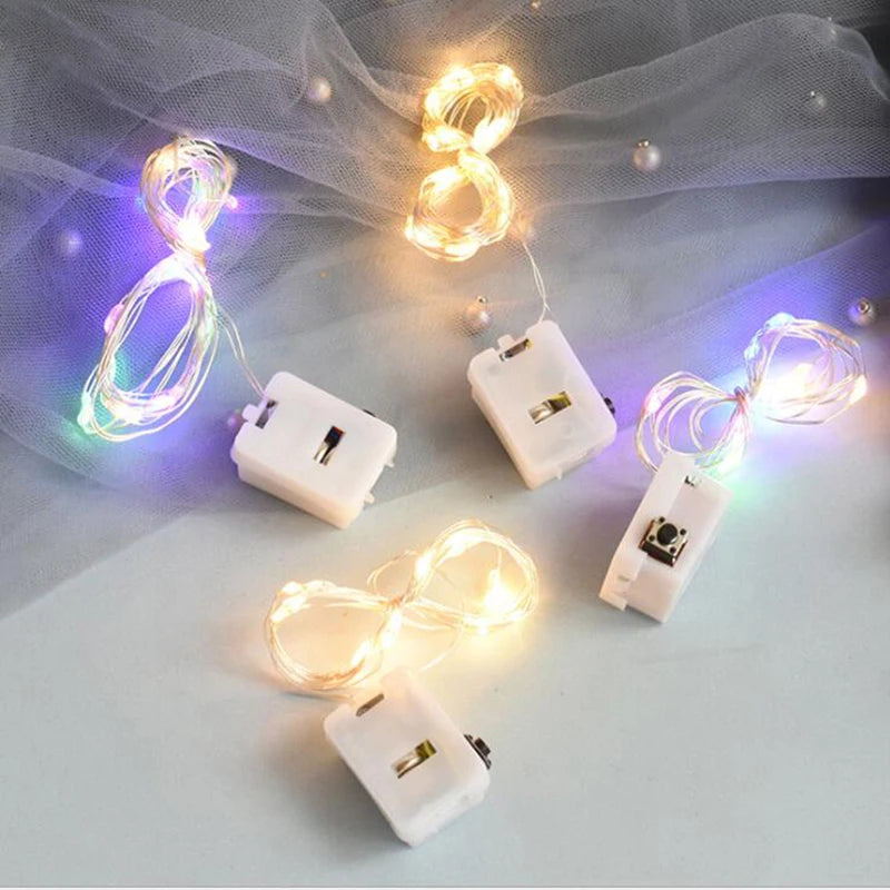 10 Pcs LED String Lights Battery Powered Colored Atmosphere Fairy