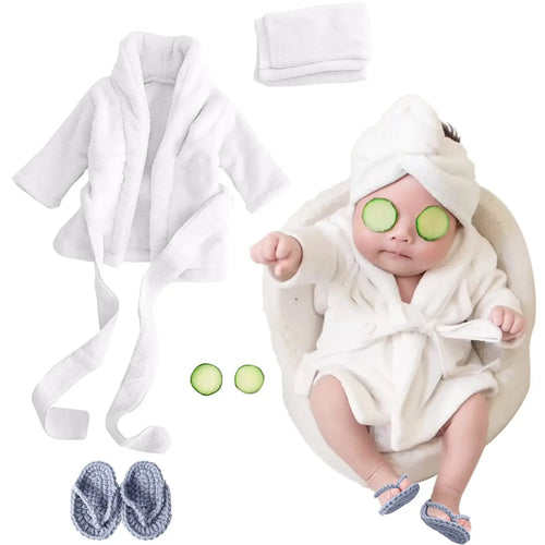 5PCS Newborn Photography Props Baby Girl Bathrobes Bath Towel Outfit