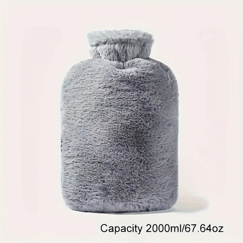 1L/2L PVC Plush Hot Water Bottle – Leak-Proof Large-Capacity Bed &