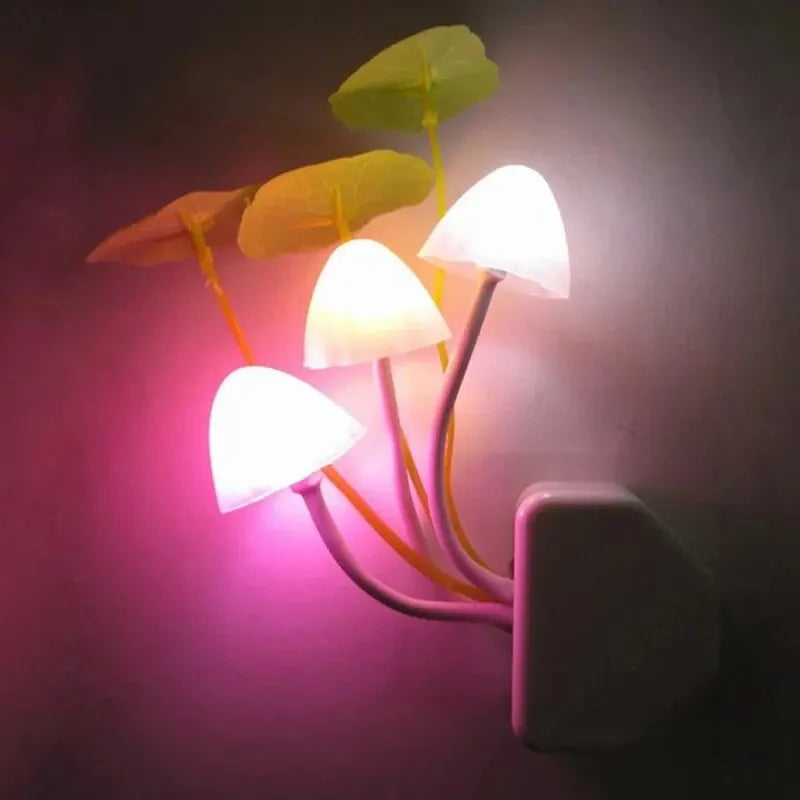Novelty Mushroom Fungus Night Light EU & US Plug Light Sensor 220V