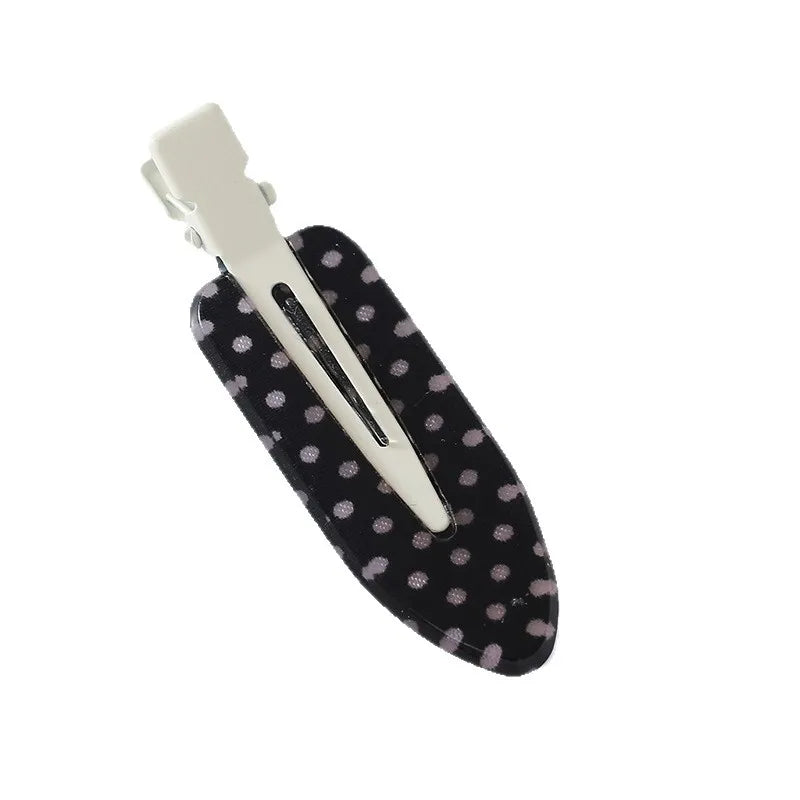 Black White Polka Dot Acrylic Hair Clips Minimalist Secure Hold