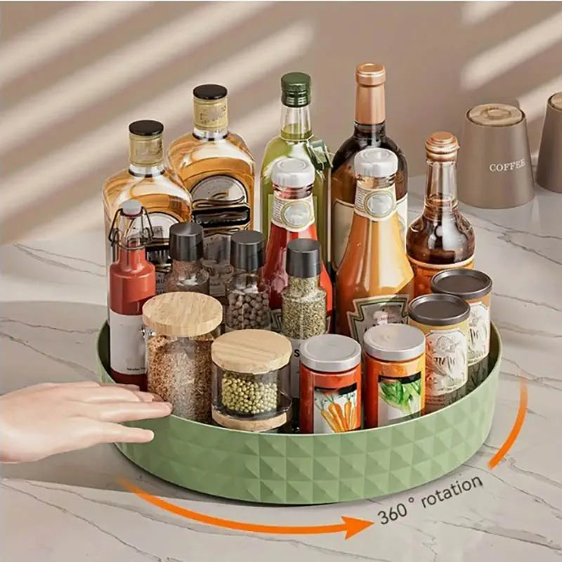 Rotating Spice Rack Organizer For Kitchen Cosmetics Storage Convenient