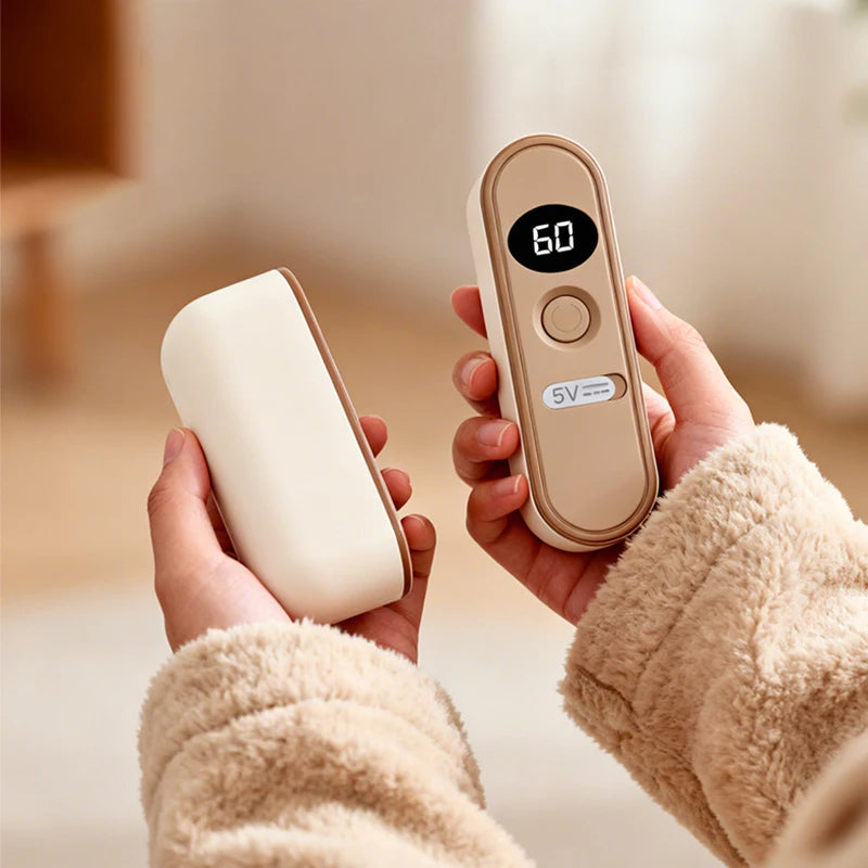Split Style Hand warmer with Magnetic Suction and LCD Display for