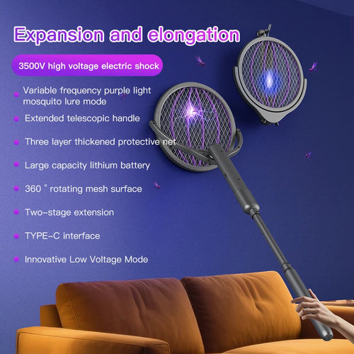 Foldable Electric Mosquito Swatter 3-in-1 Electric Mosquito Killer