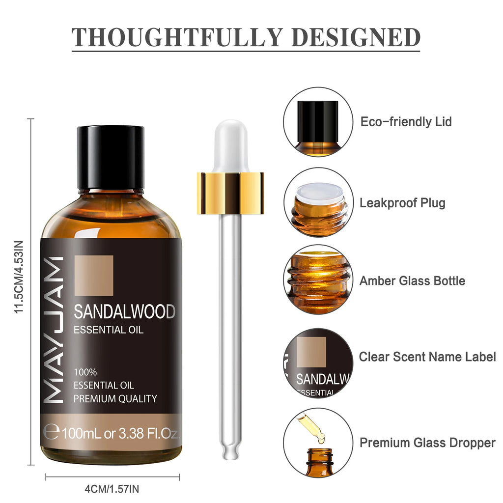 MAYJAM 100ML Essential Oil with Dropper Sandalwood Lavender