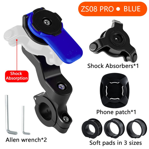 Motorcycle Rearview Mirror Phone Holder with Shock Absorber Universal