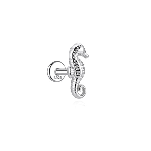 AIDE 1PC 925 Sterling Silver Lucky Red Koi Piercing Earring For Women