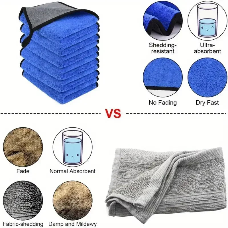 Microfiber Car Washing Towel Soft Quick Drying Windows Mirrors