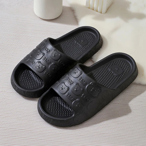 Couple Printting Cute Bear Women Slippers Summer Indoor Soft Cartoon