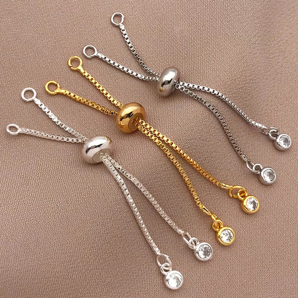 Mix 3pcs 18K Copper Plated Real Golden with Zirconium Pull-out