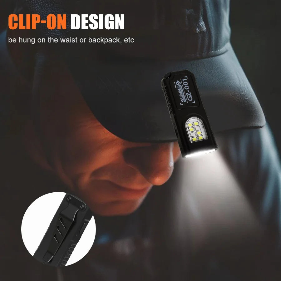 Multifunctional Keychain Flashlight USB Rechargeable Mini Flashlight
