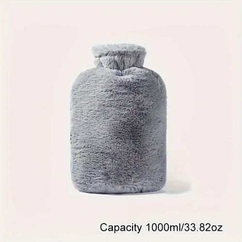 1L/2L PVC Plush Hot Water Bottle – Leak-Proof Large-Capacity Bed &