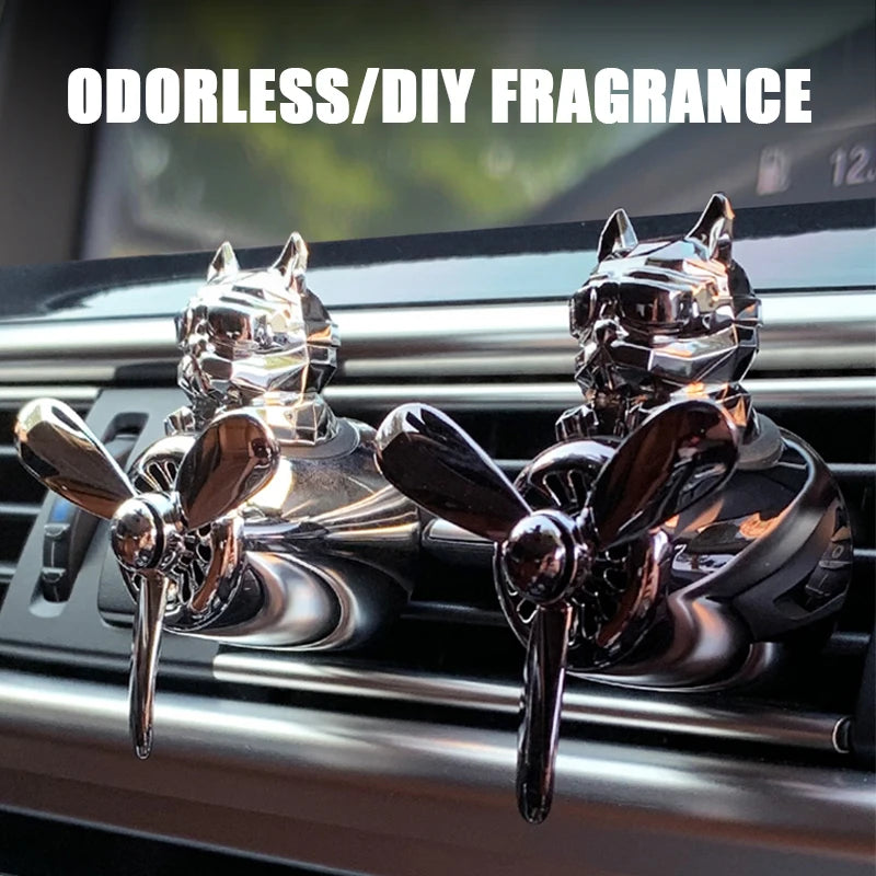 DIY Perfume Odorless Ornaments Airplane Pilot Bulldog Car Air Freshener