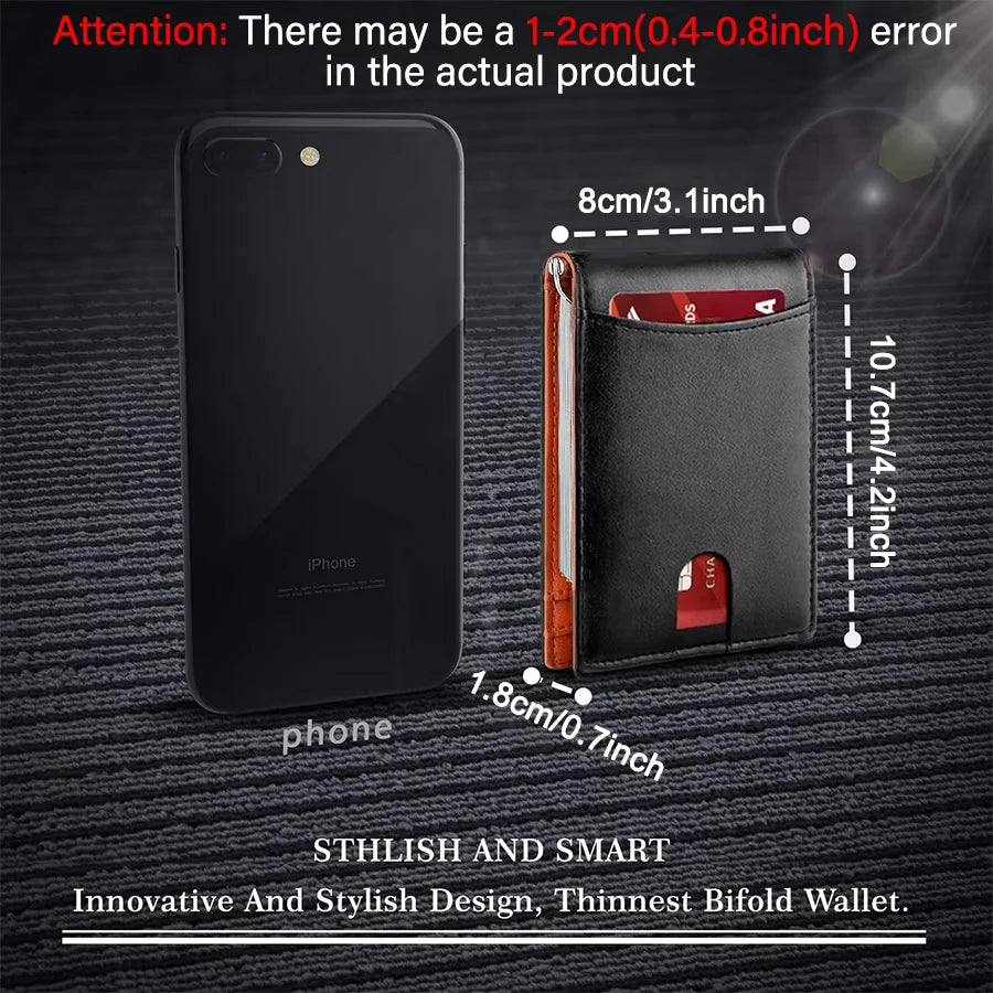 Synthetic Leather Slim Smart Wallet for Men Credit Card Holder Money