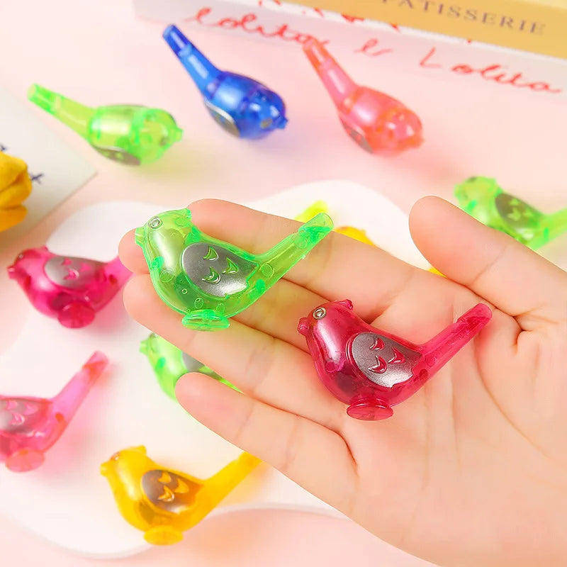 30 Pcs Colorful Mini Bird Plastic Water Whistles Noise Maker Toys