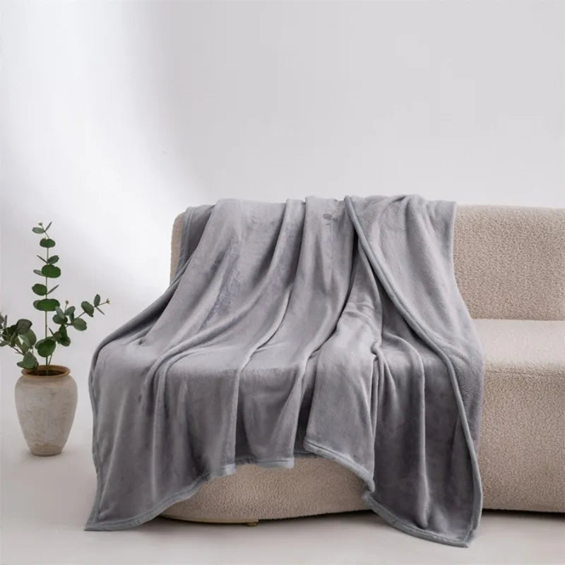 Spring Autumn Flannel Blanket Extra Soft Comfortable Nap Shawl