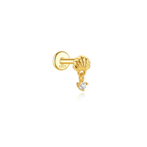 AIDE 1PC 925 Sterling Silver Lucky Red Koi Piercing Earring For Women