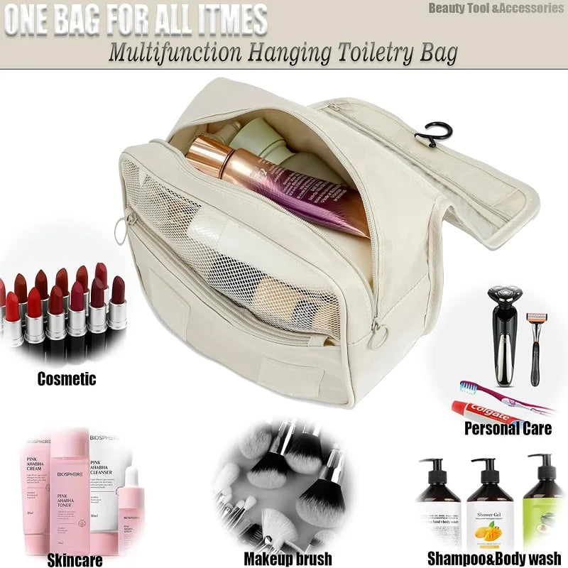 Travel Makeup Bag High Capacity Toiletries Storage Pouch Travel Make