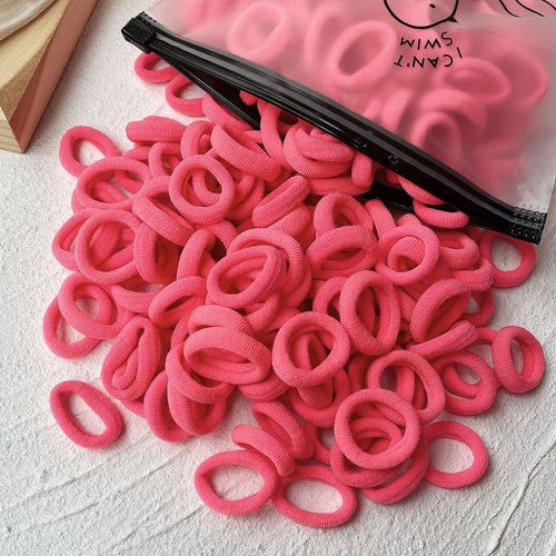 50PCS/Set Women Girls Basic Hair Bands  Simple Solid Colors Elastic