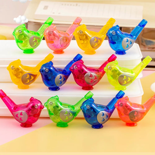 30 Pcs Colorful Mini Bird Plastic Water Whistles Noise Maker Toys