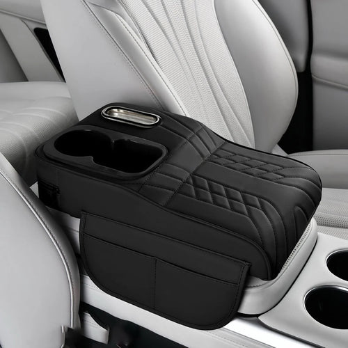 Multifunctional Car Armrest Cushion, Center Console Cover with Tissue