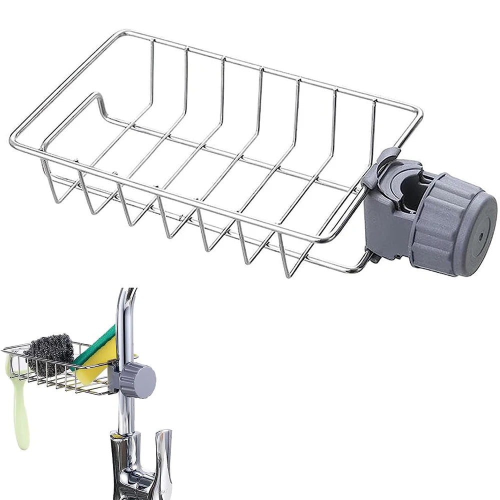 Kitchen Sink Drain Rack Sponge Storage Flexible Faucet Holder Soap
