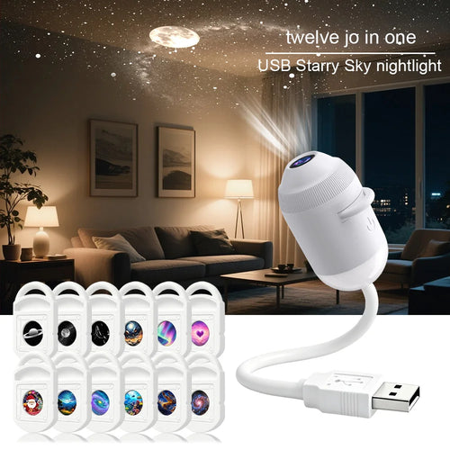 USB Starry Sky Projection Light for Car Interior, Home, Bedroom