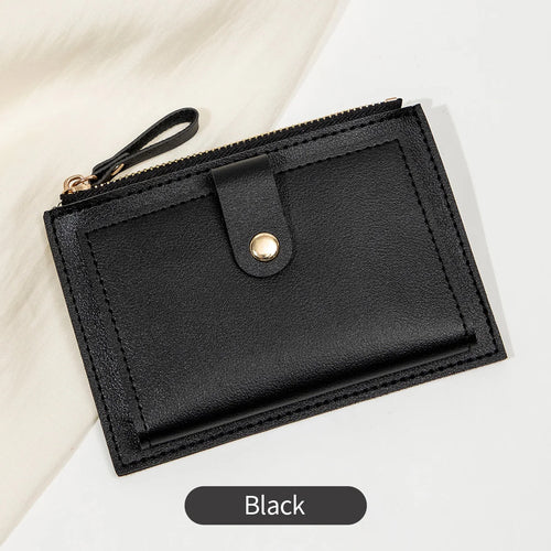 Minimalist and Fashionable Women's Short Card Bag Ultra-Thin Mini PU