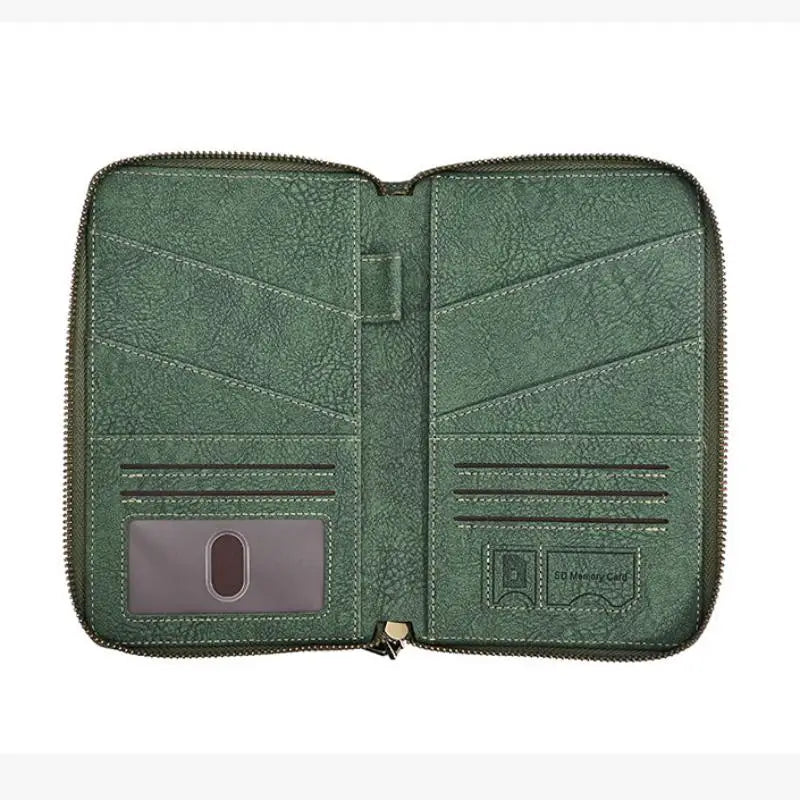 Multi-Functional RFID Blocking Passport Holder, Long Zipper Travel