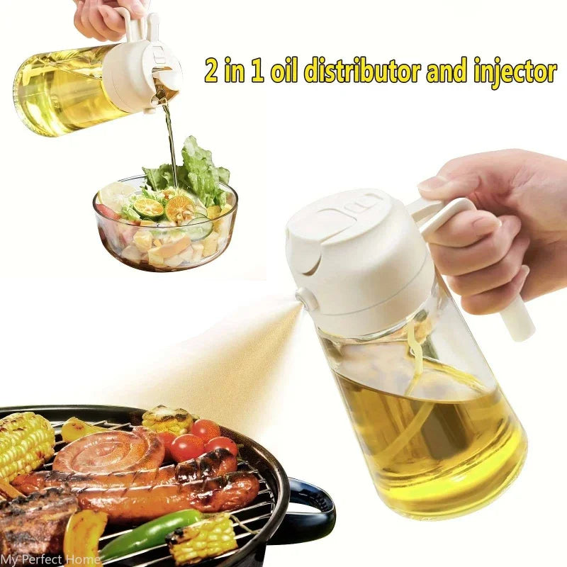 2in1 500ml Plastic Kitchen Oil Sprayer Spray Oil Olive Spray Bottle