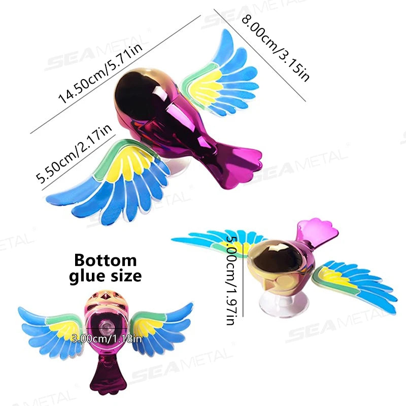BLALION Simulated Flying Bird Car Ornament Wing Can Swing