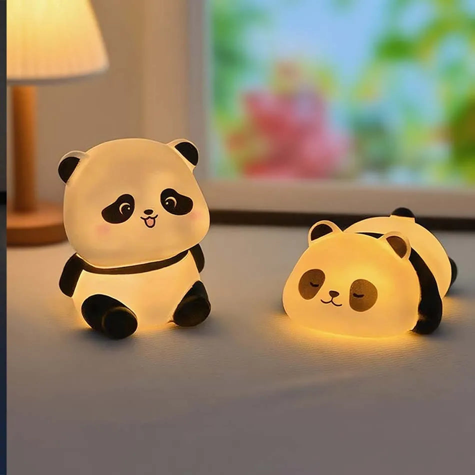 Panda LED Night Light Living Room Cute Panda Plastic Lamp Bedside