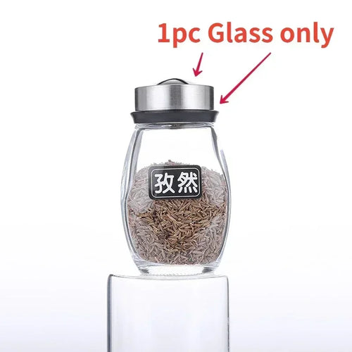NEW Single Bottle Glass Jar and Spice Jar Set Rack Glass Seasoning