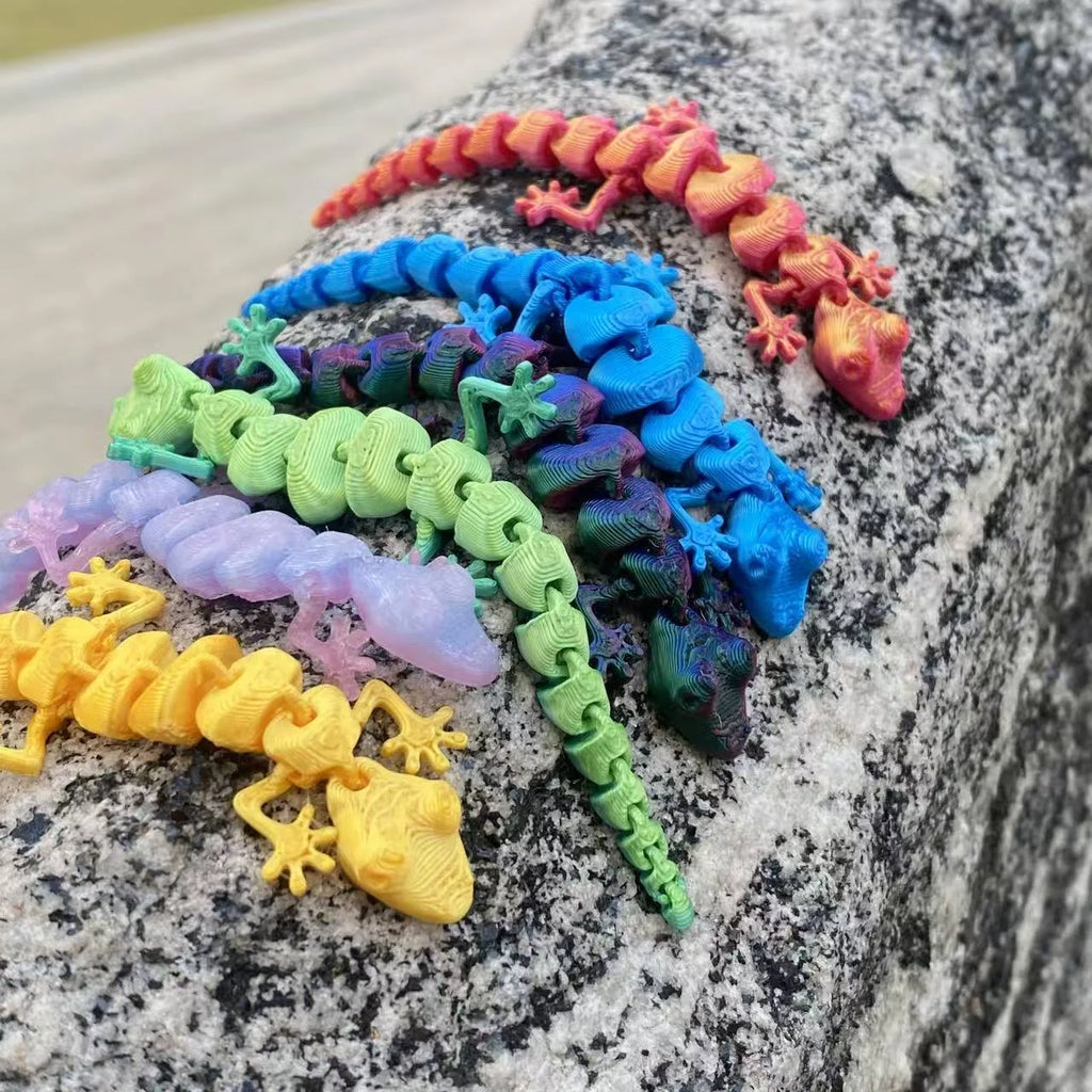 Multi‑Pack of 3D Colorful Gecko Wall Decorations - Printed Home
