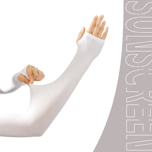 Ice Silk UV Protection Arm Sleeves Men Women Solid Color Cycling Arm