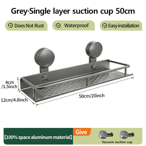 Multifunctional Suction Cup Rack Kitchen Utensils Storage Wall Mounted