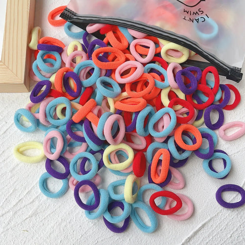50PCS/Set Women Girls Basic Hair Bands  Simple Solid Colors Elastic