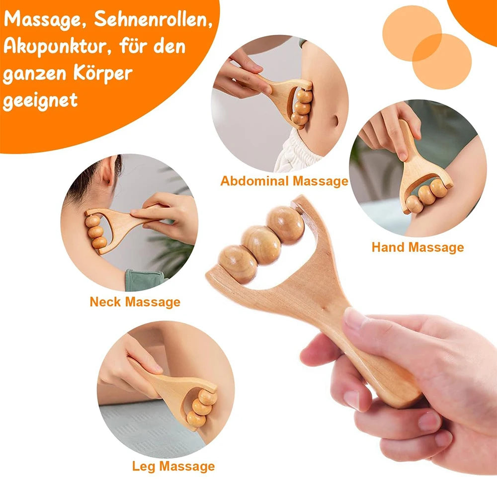 1Pcs Wooden Massage Roller Reflexology Sticks Foot Hand Massage Stick