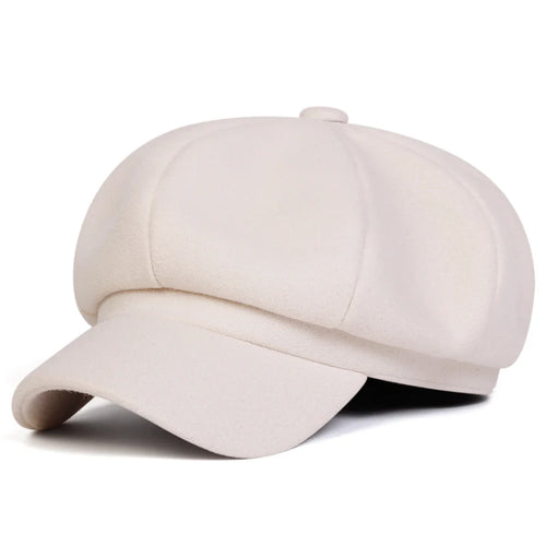Woolen solid color beret fashion outdoor cotton hat autumn and winter